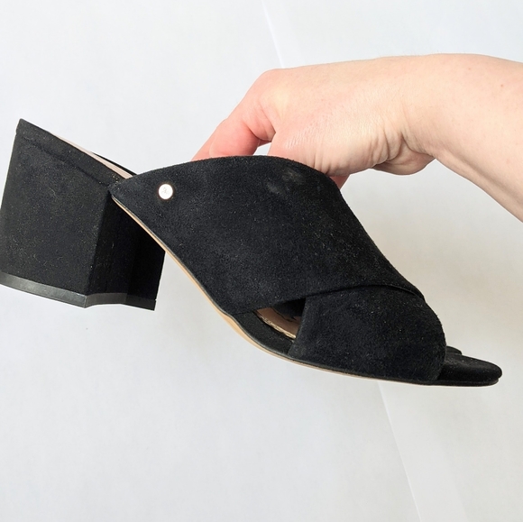 Sam Edelman • Stanley Black Suede Mule Sandals - Picture 10 of 12